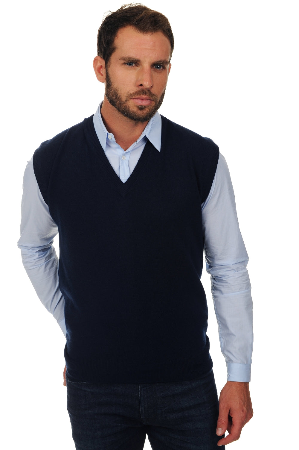 Balthazar cashmere jumper for men - dark navy - Mahogany