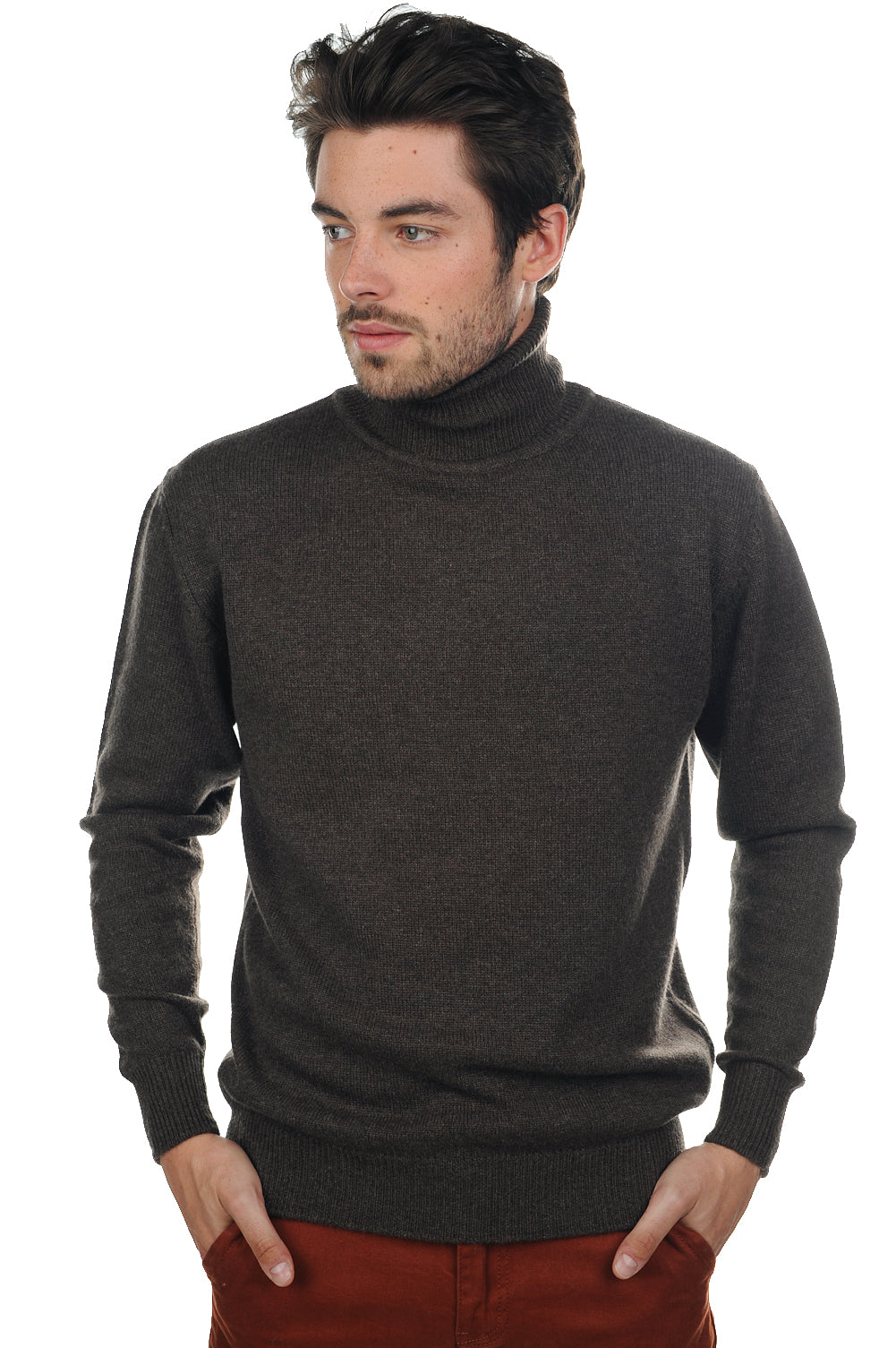 Edgar 4F in cashmere for men - marl brown - Mahogany