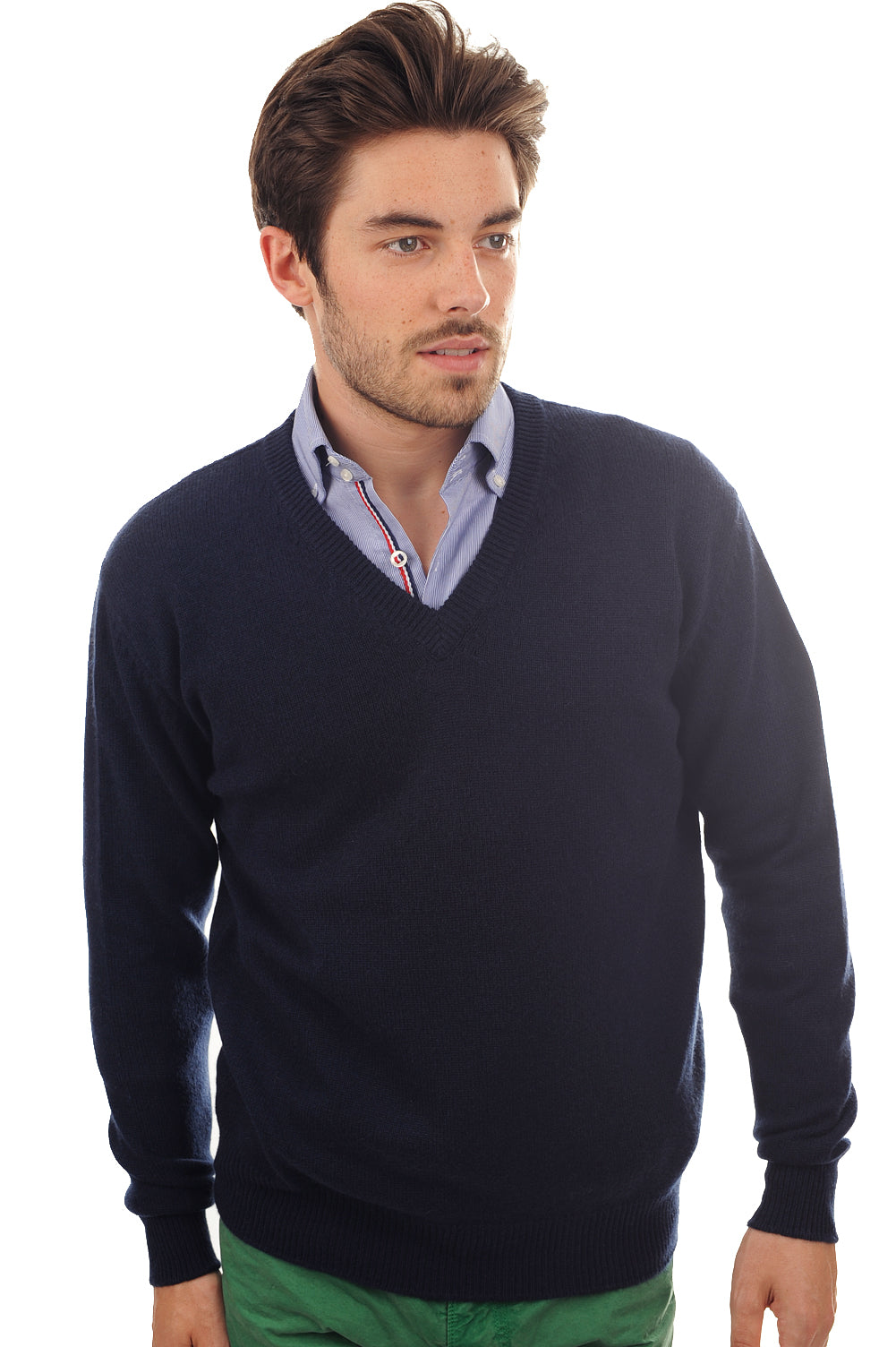 Hippolyte 4F men's cashmere jumper - dark navy - Mahogany