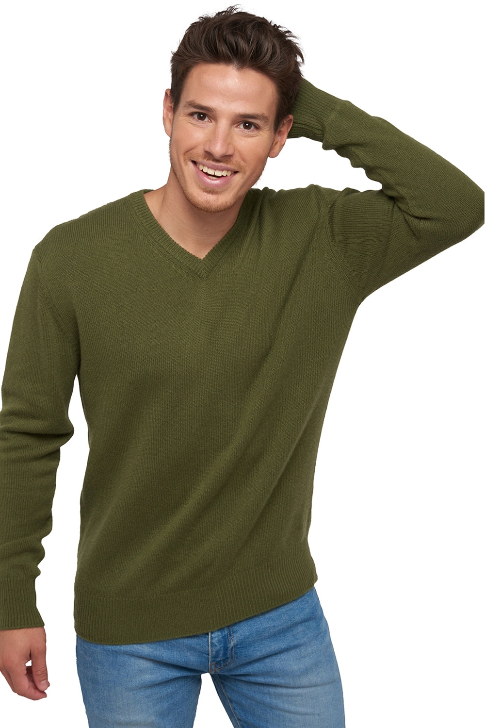 Hippolyte 4F men's cashmere jumper - khaki - Mahogany