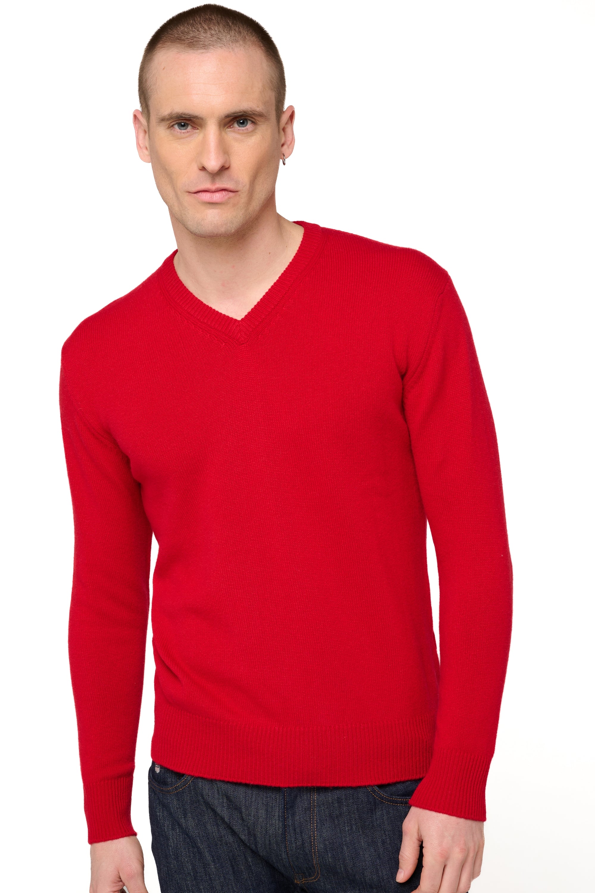 Hippolyte 4F men's cashmere jumper - velvet red - Mahogany