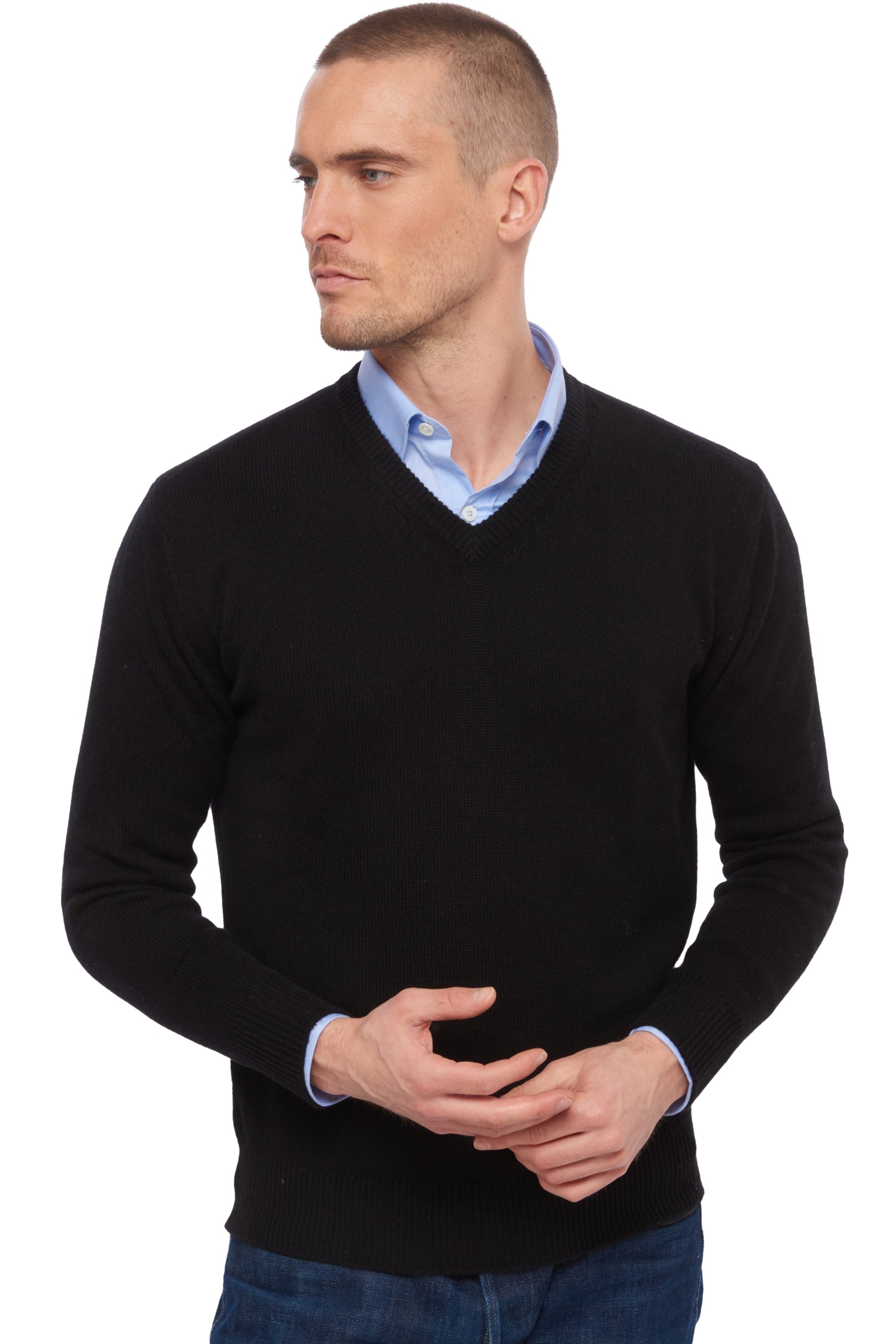 Hippolyte 4F men's cashmere jumper - black - Mahogany