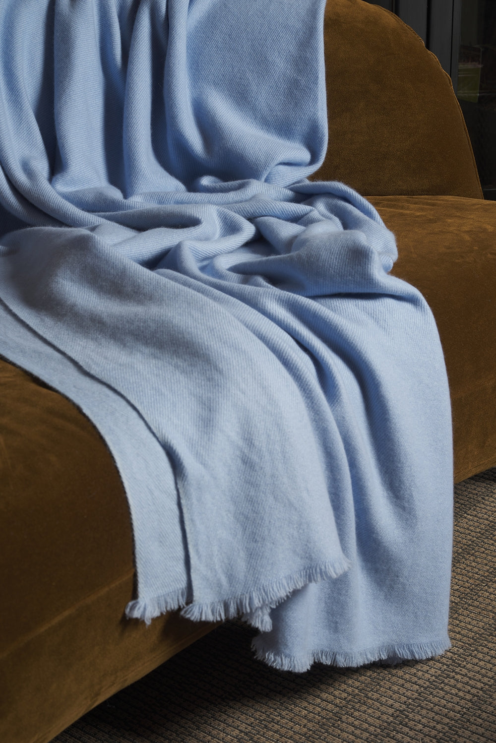 Toodoo Plain L in mixed cashmere - sky blue - Mahogany