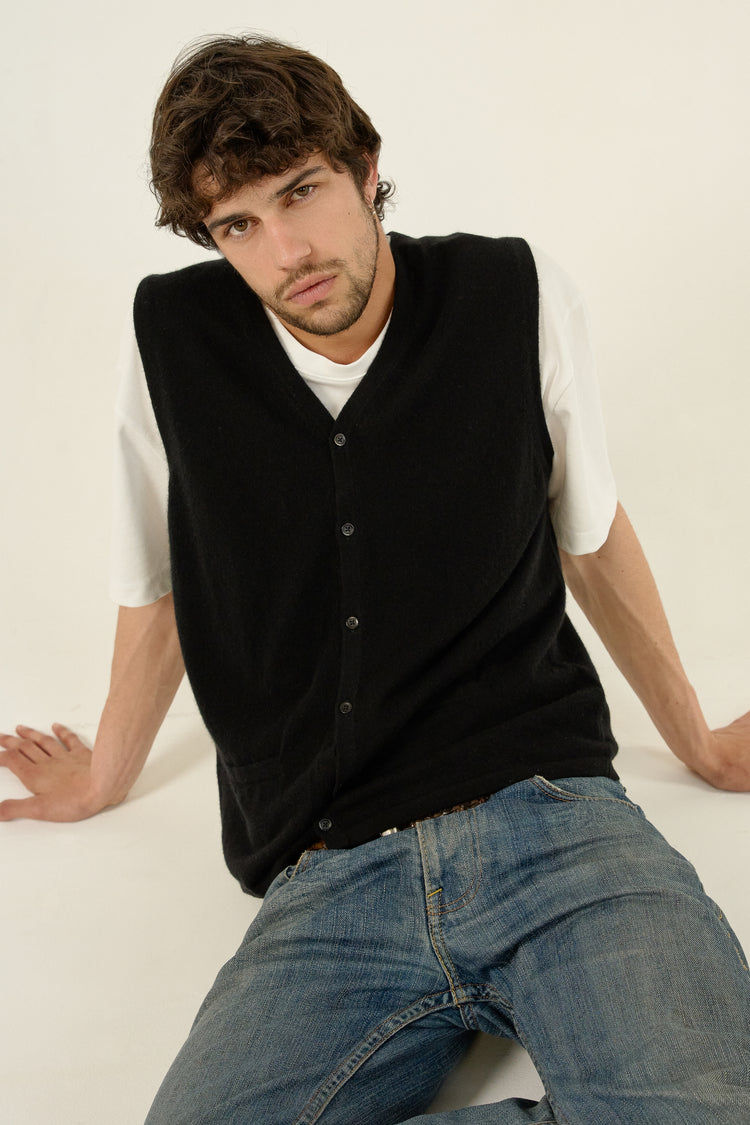Basile cashmere jumper for men - black - Mahogany