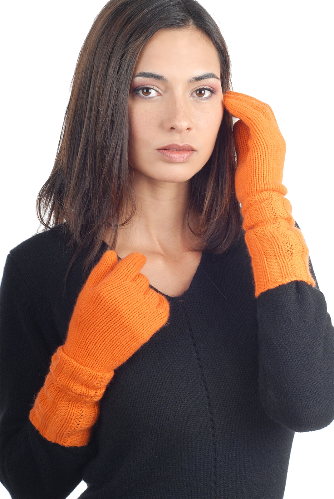 Tadam women's cashmere jumper - orange - Mahogany