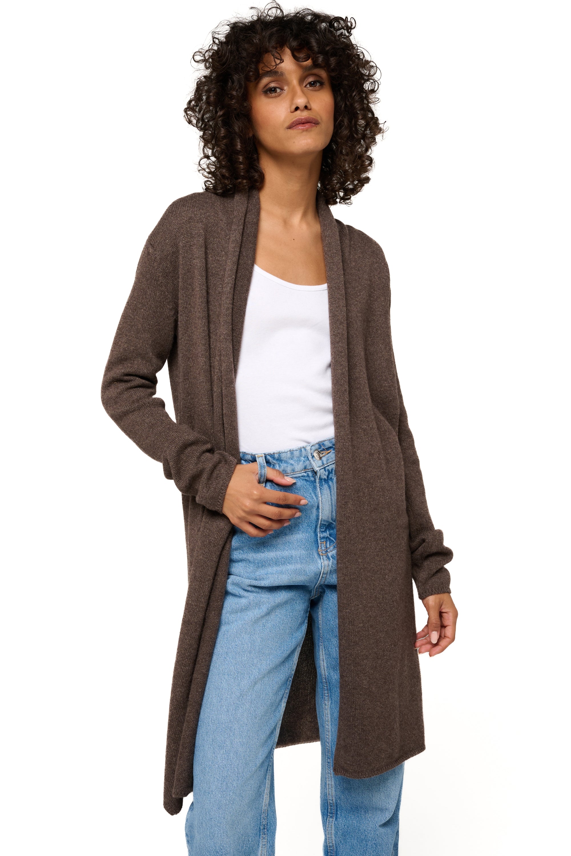 Perla women's cashmere jumper - heather brown - Mahogany