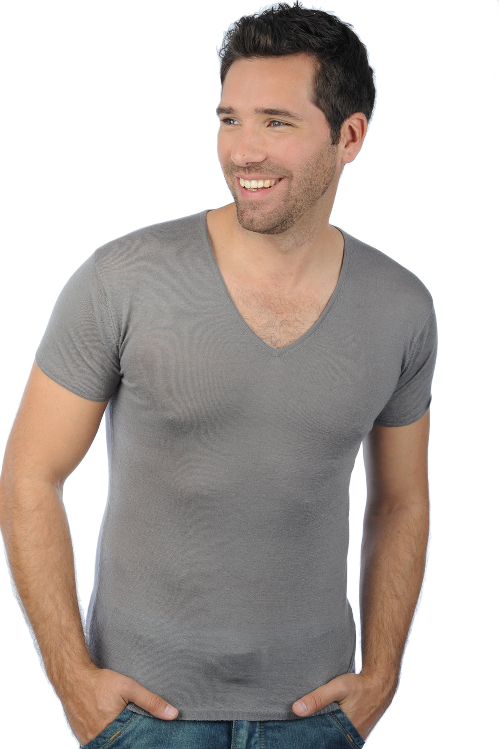 Nino in cashmere down for men - mid grey - Mahogany