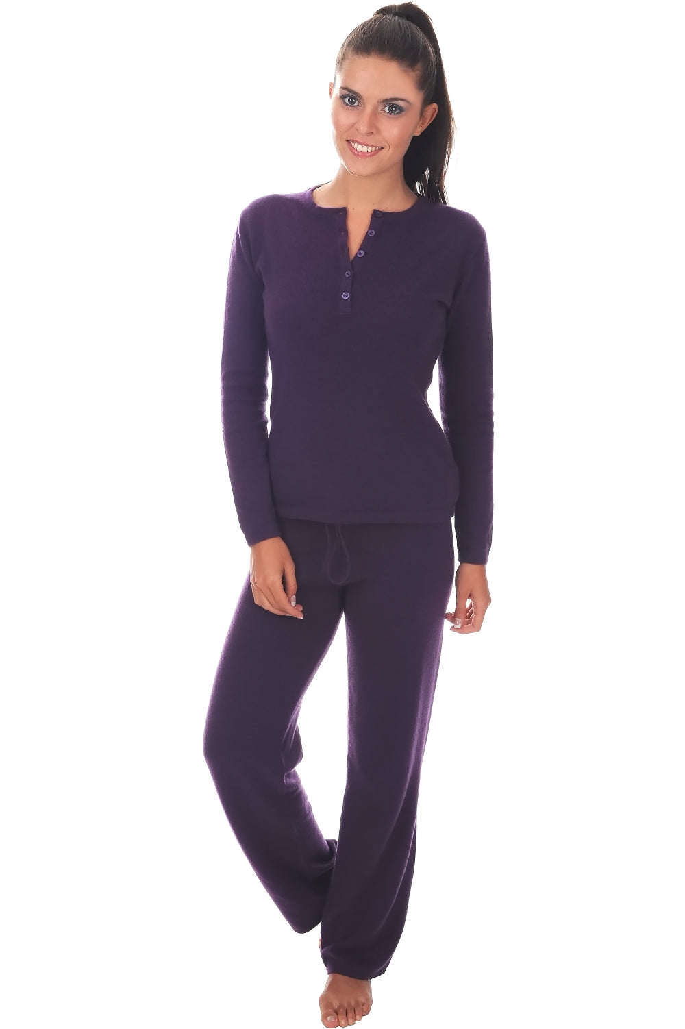 Loan in cashmere for women - plum - Mahogany