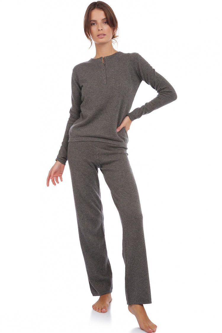 Loan in cashmere for women - grey marl - Mahogany