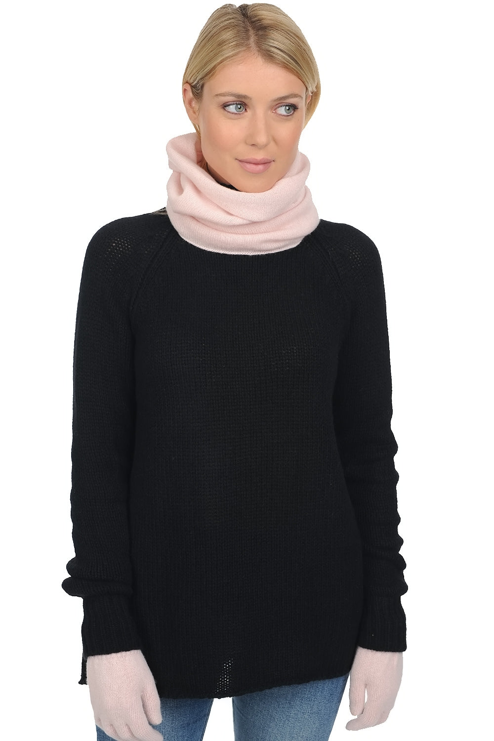 Fraise cashmere women's jumper - pale pink - Mahogany