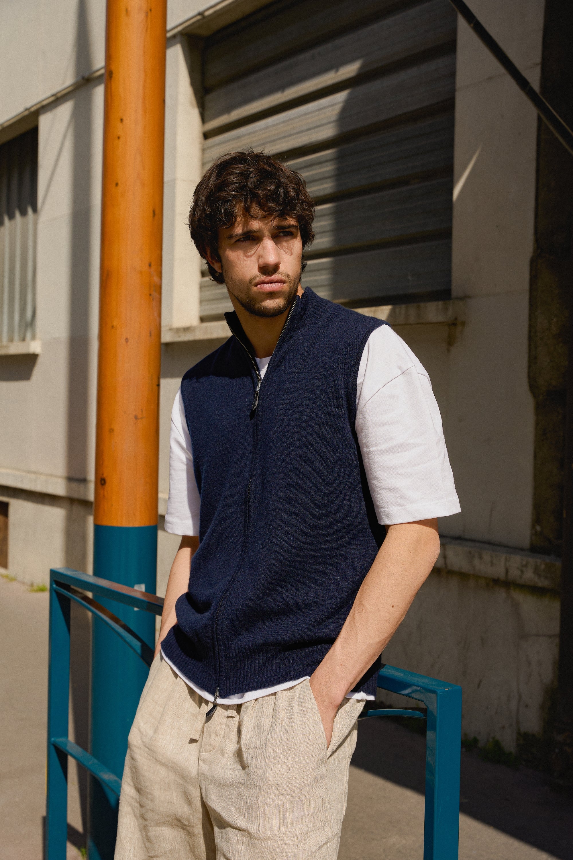 Dali men's cashmere jumper - dark navy - Mahogany