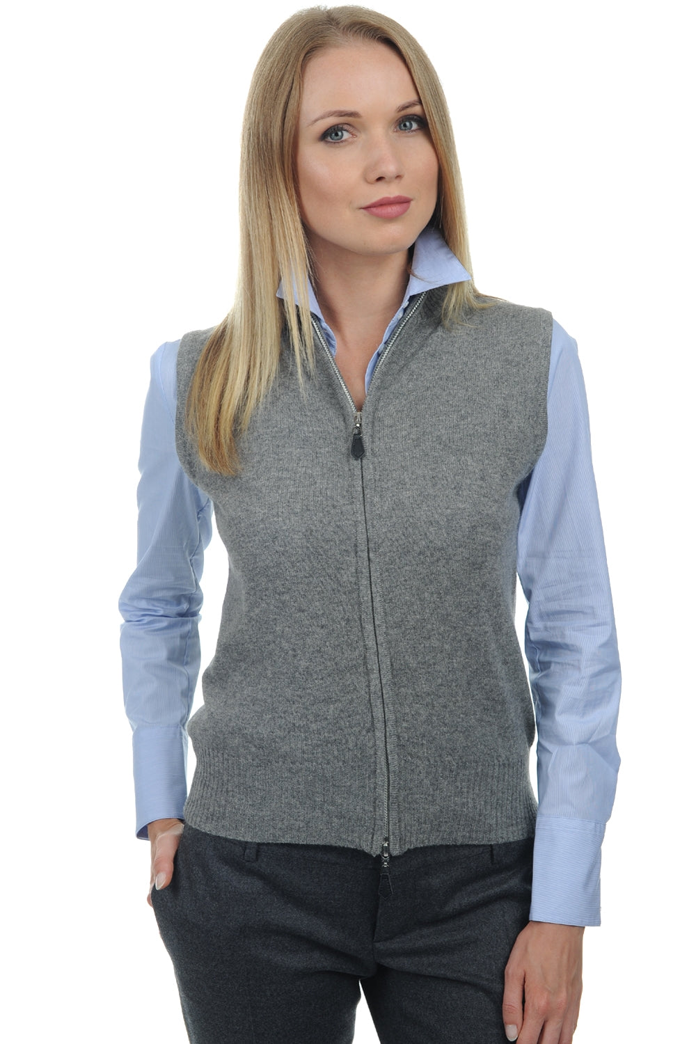 Zaza cashmere women's jumper - flecked flannel - Mahogany