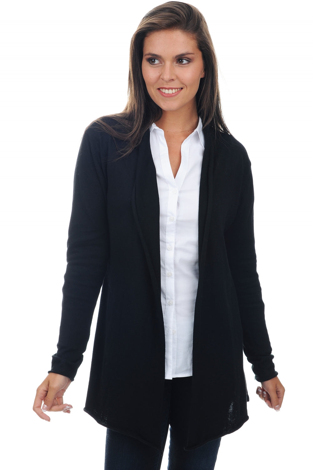 Perlette in cashmere and cotton for women - black - Mahogany