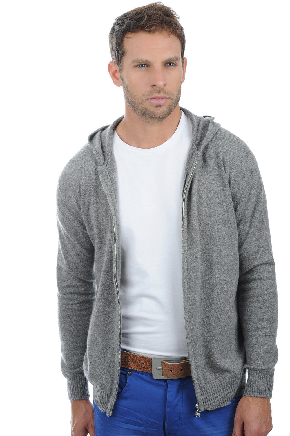 Hiro in men's cashmere - heathered grey - Mahogany