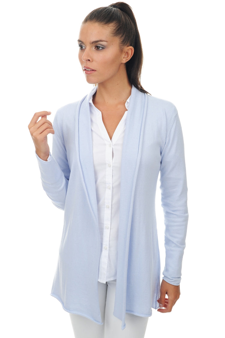 Perlette in cashmere and cotton for women - sky blue - Mahogany
