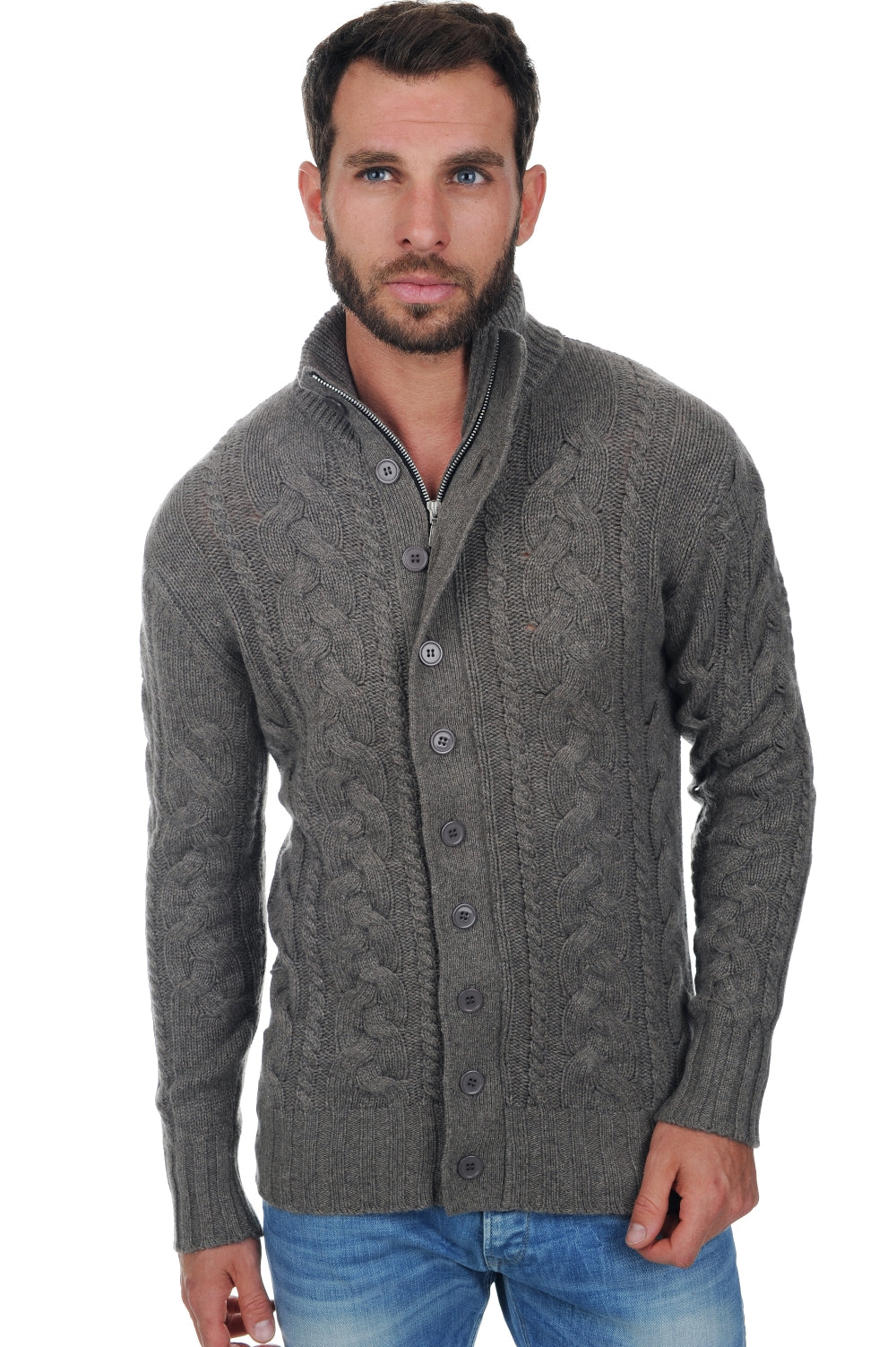 Loris men's cashmere - marmotte chiné - Mahogany