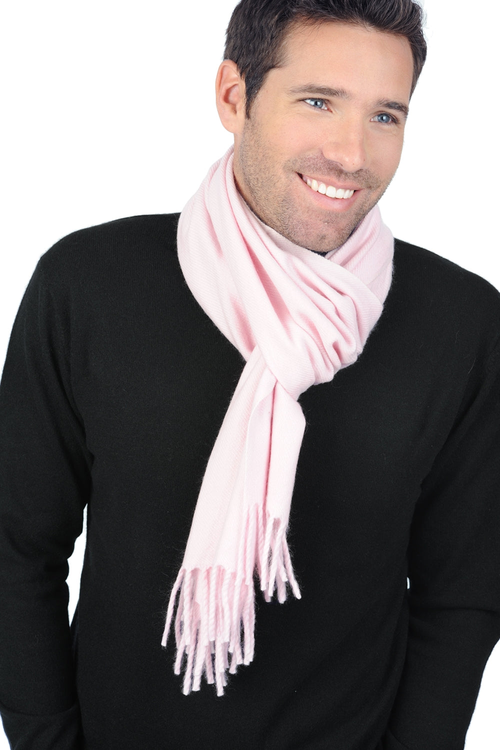 Zak200 men's cashmere jumper - candy pink - Mahogany