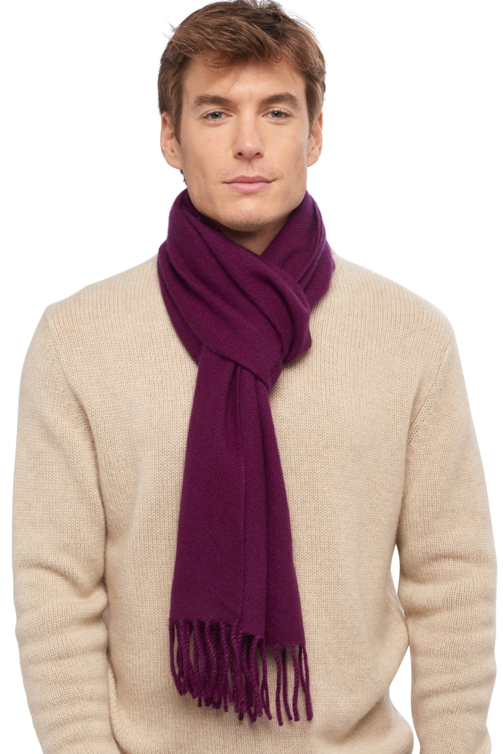 Zak200 in men's cashmere - vivid violet - Mahogany