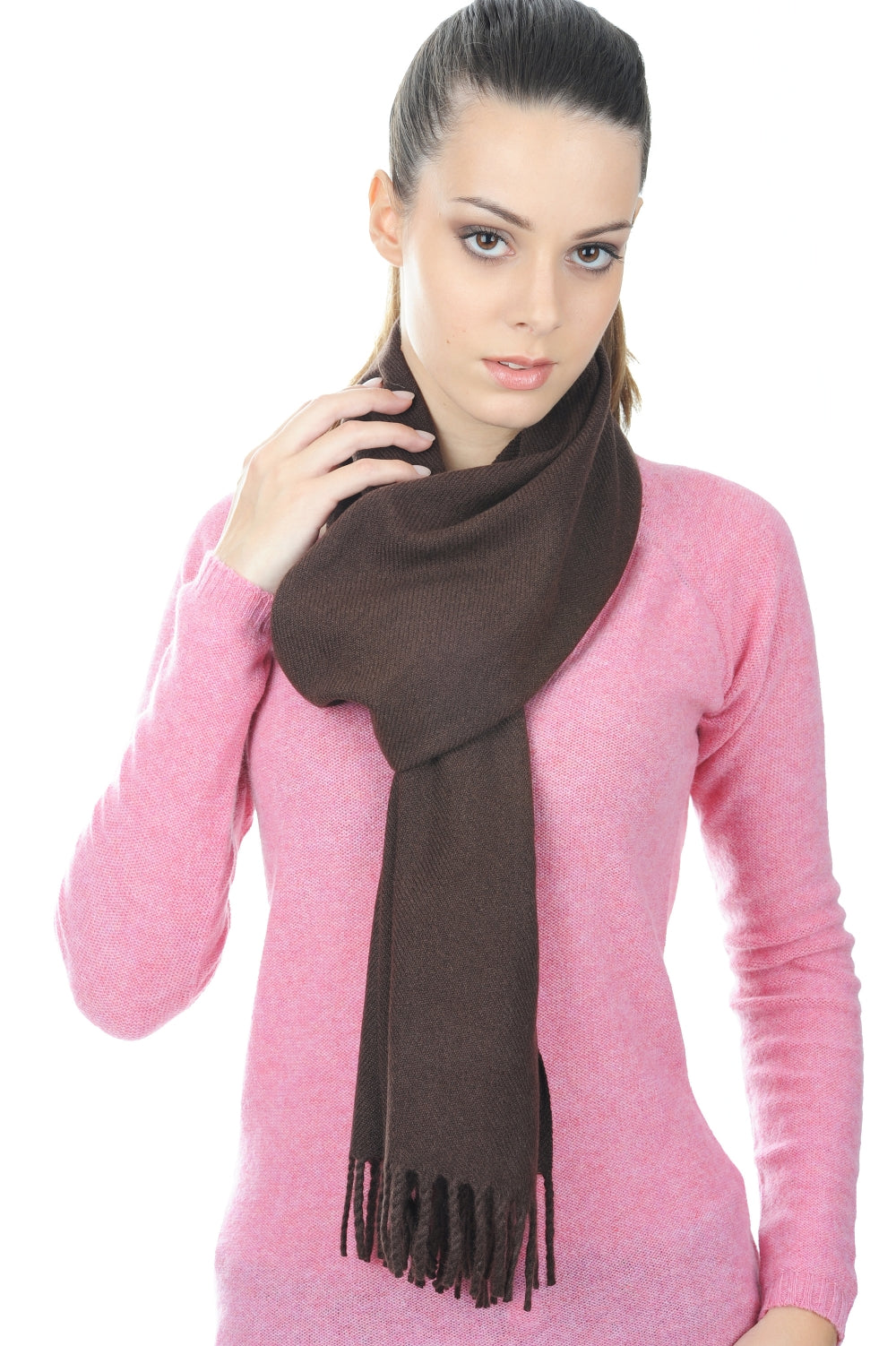 Zak200 men's cashmere jumper - cappuccino - Mahogany