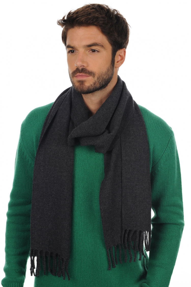 Zak200 cashmere men's jumper - marl anthracite - Mahogany