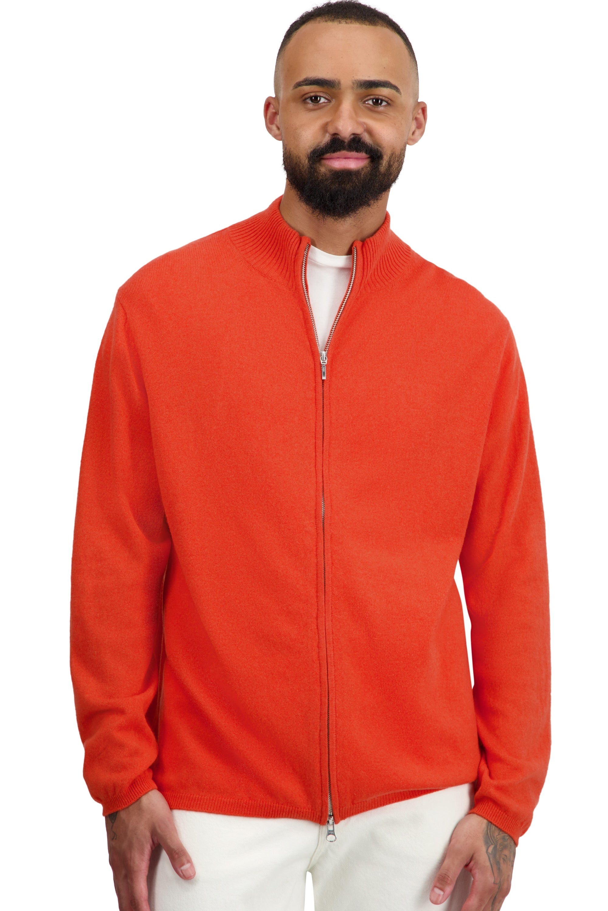 Elton in cashmere for men - paprika - Mahogany