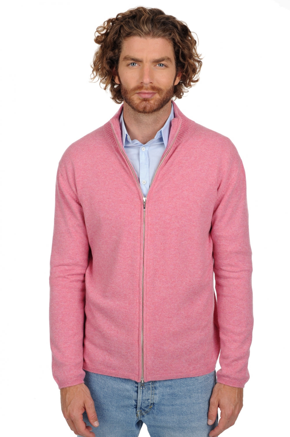 Elton in cashmere for men - bubble gum - Mahogany