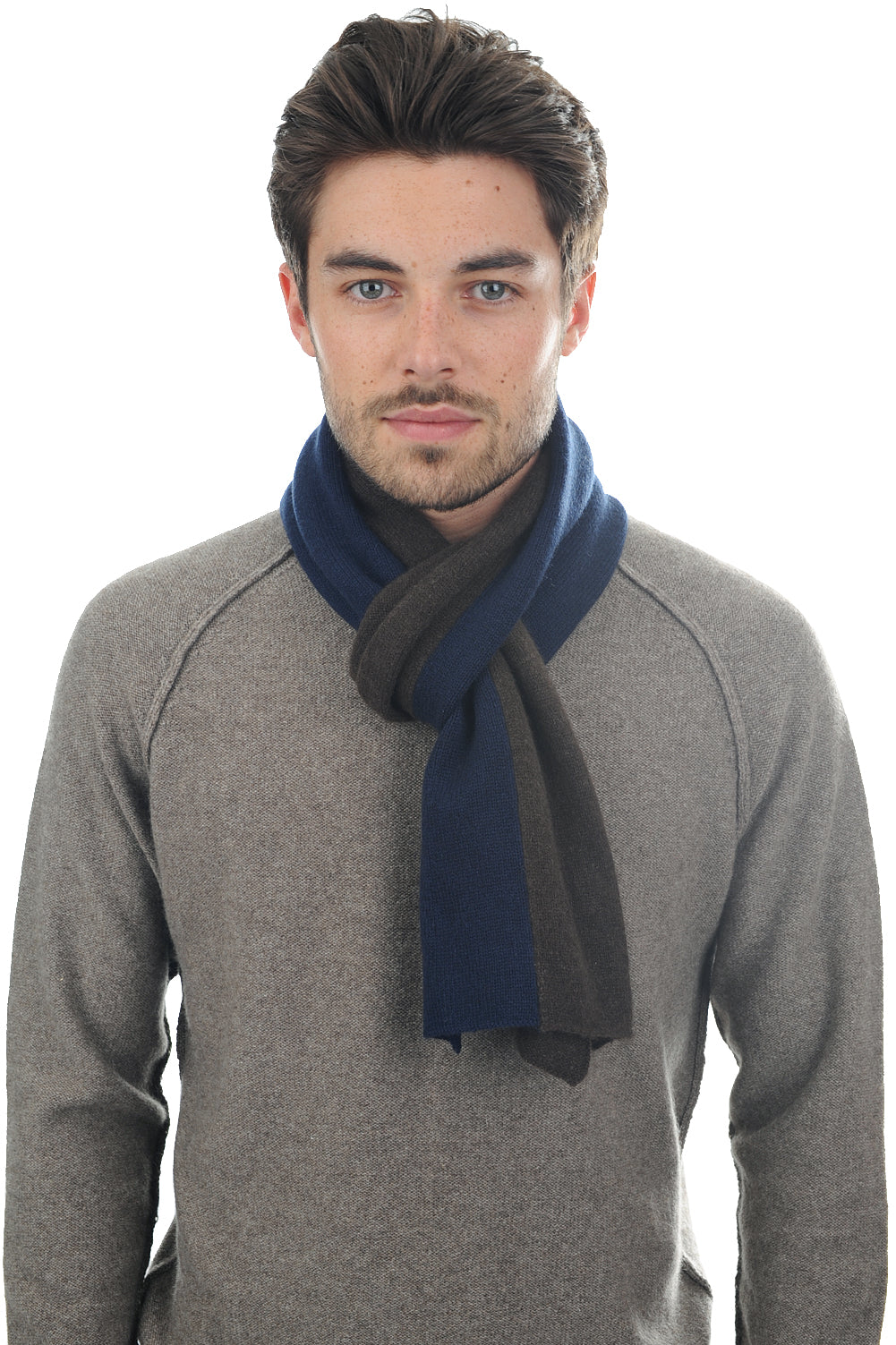 Luvo in mixed cashmere and yak - dark navy-natural brown - Mahogany