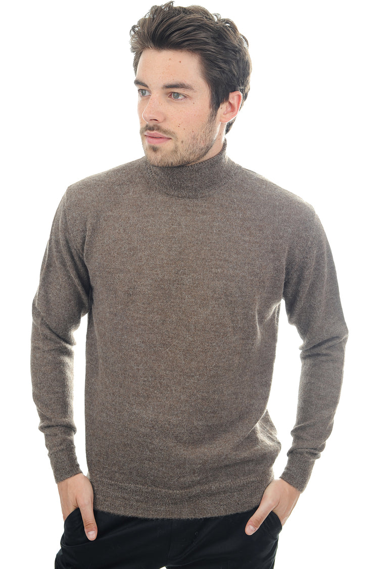 Edgar-Alpaga in baby alpaca for men - natural - Mahogany