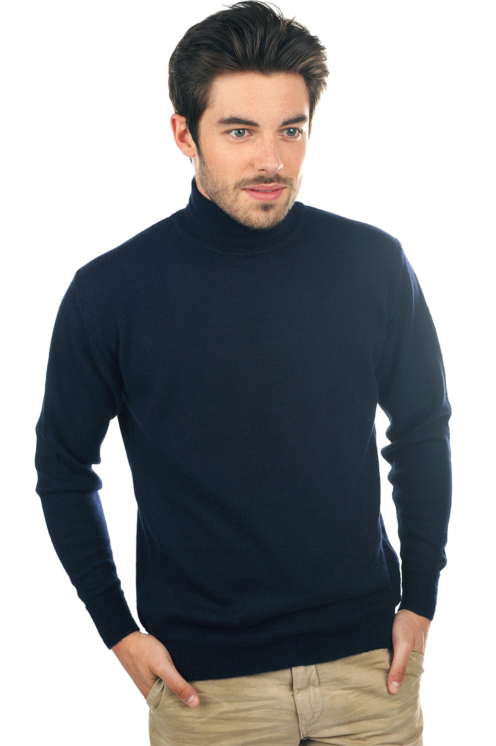Edgar-Alpaga in baby alpaca for men - navy blue - Mahogany