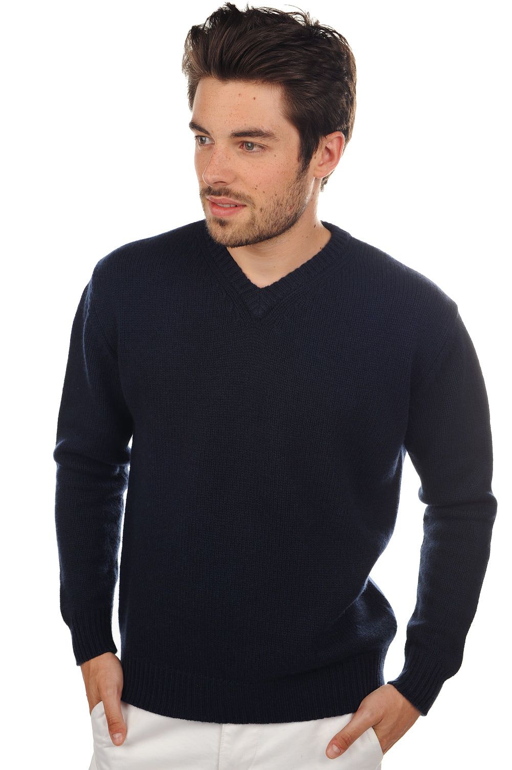 Atman men's cashmere jumper - dark navy - Mahogany