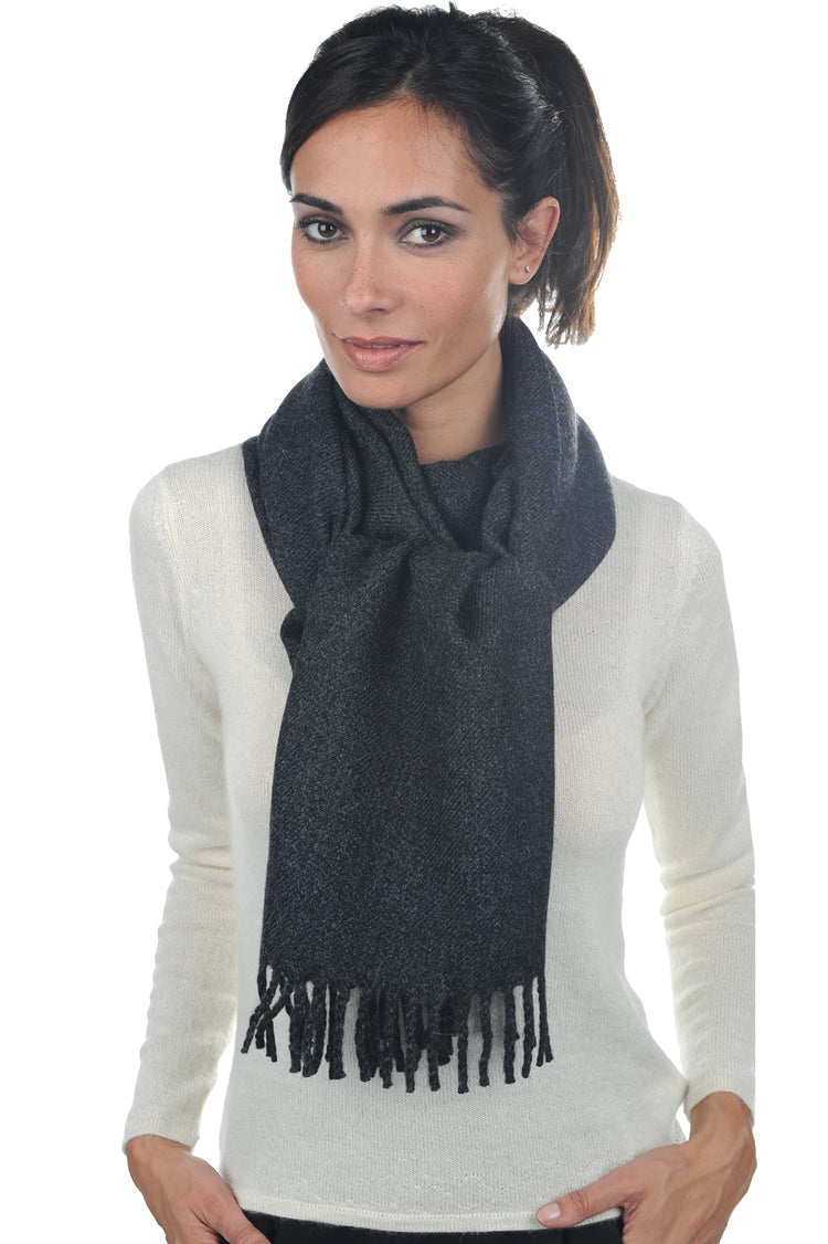 Zak200-Alpaga in mixed baby alpaca - heathered anthracite - Mahogany