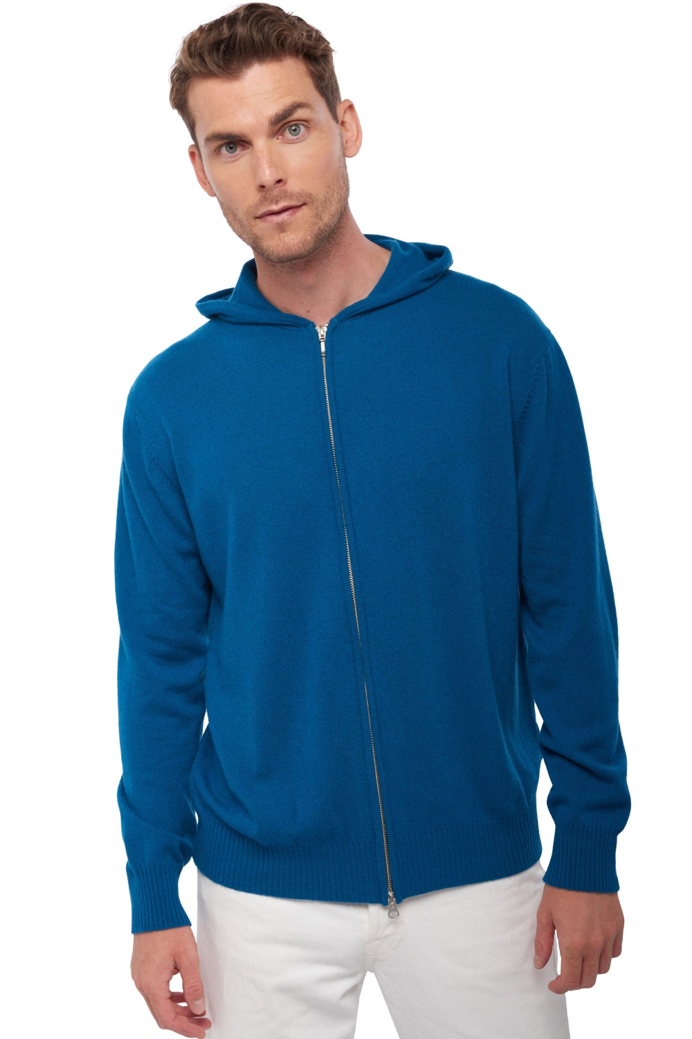 Hiro cashmere men's jumper - teal - Mahogany