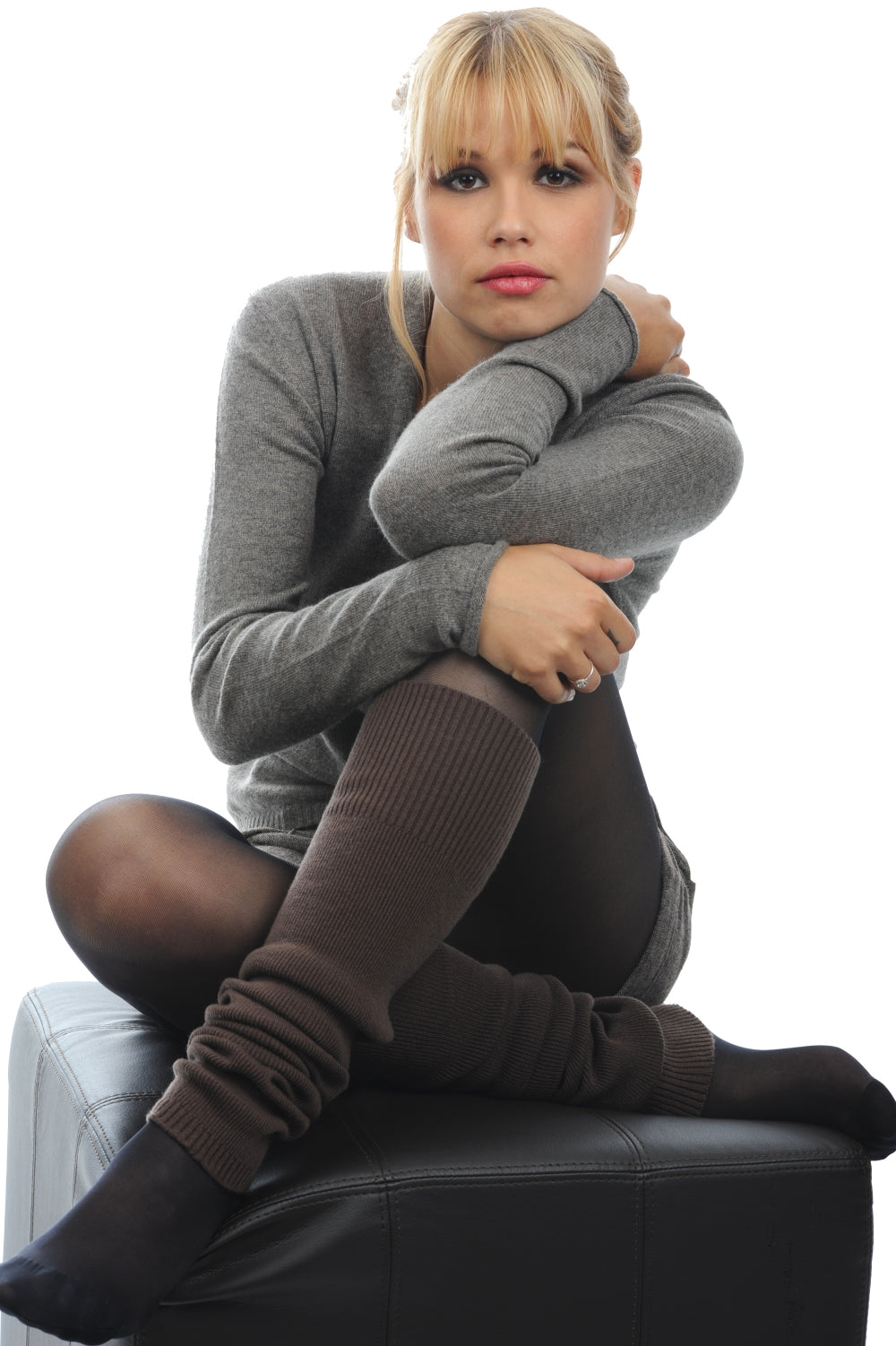 Edwige cashmere women's jumper - cappuccino - Mahogany