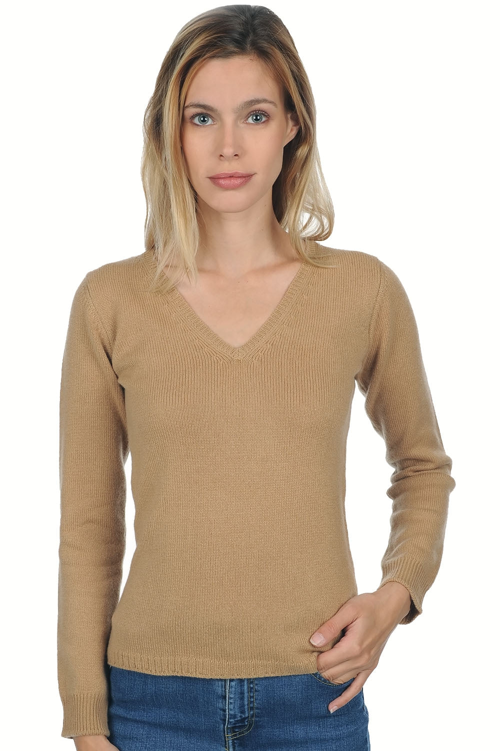 Erine 4F women's cashmere jumper - camel - Mahogany