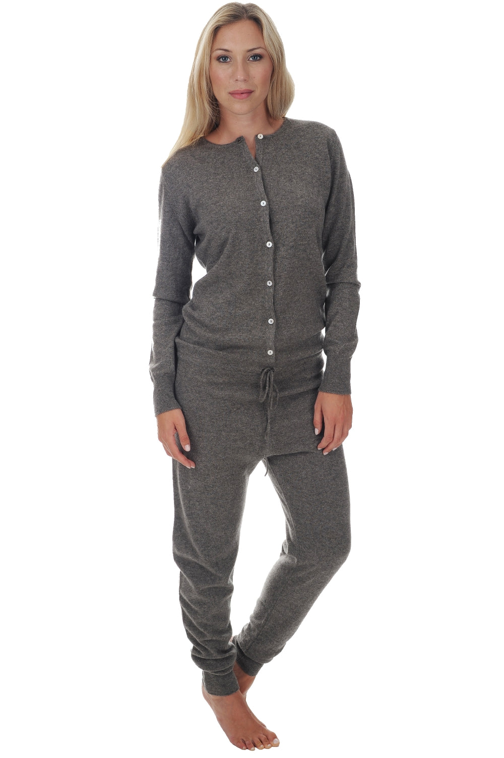 Women's cashmere Plume - marmotte chiné - Mahogany
