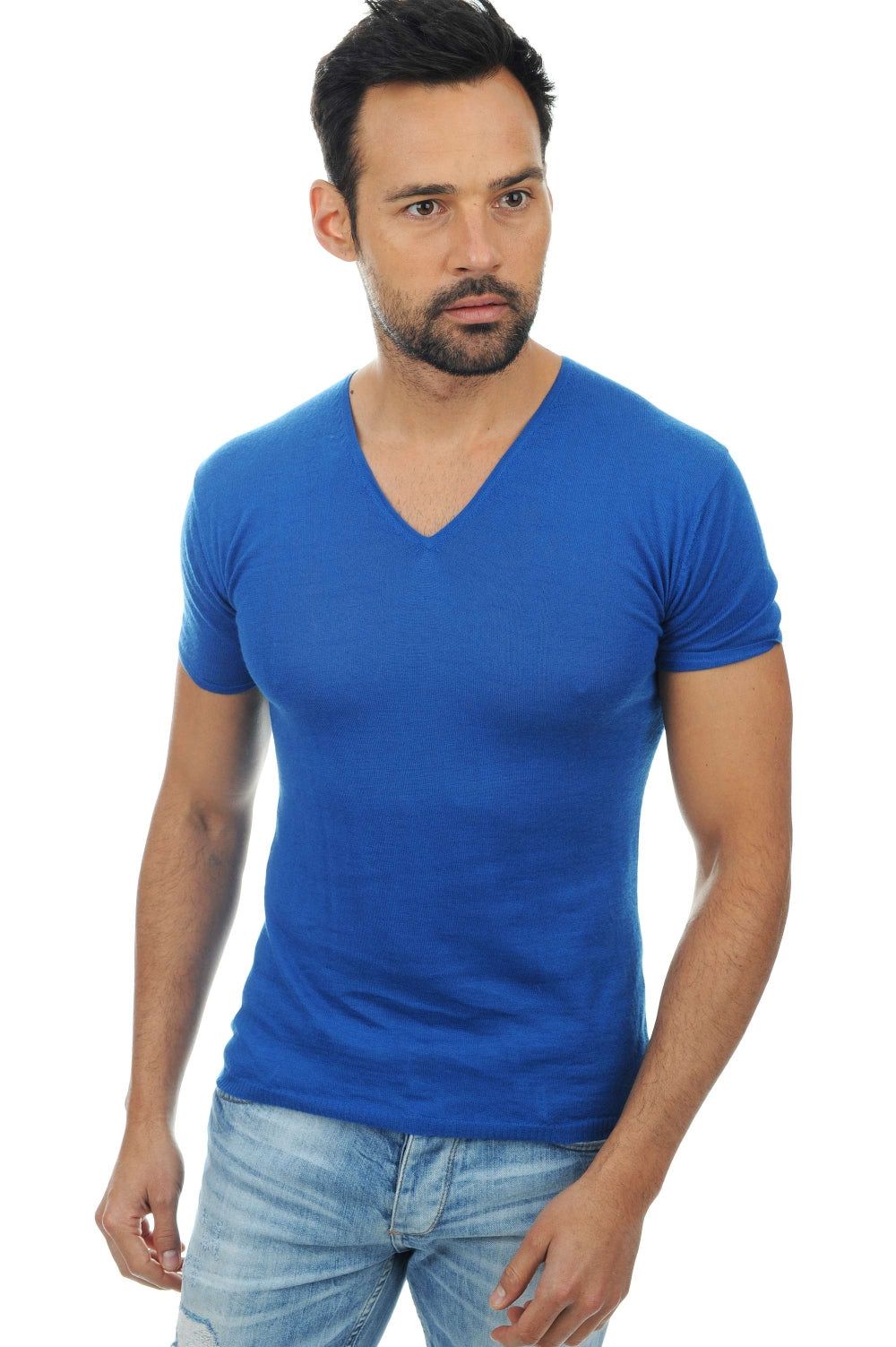Nino in cashmere down for men - santorini blue - Mahogany
