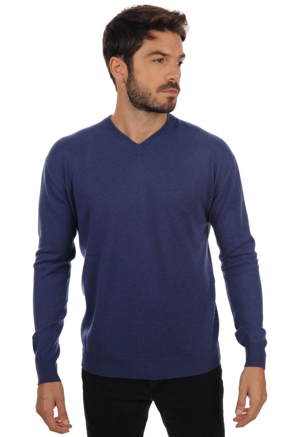 Maddox men's cashmere jumper - deep blue - Mahogany