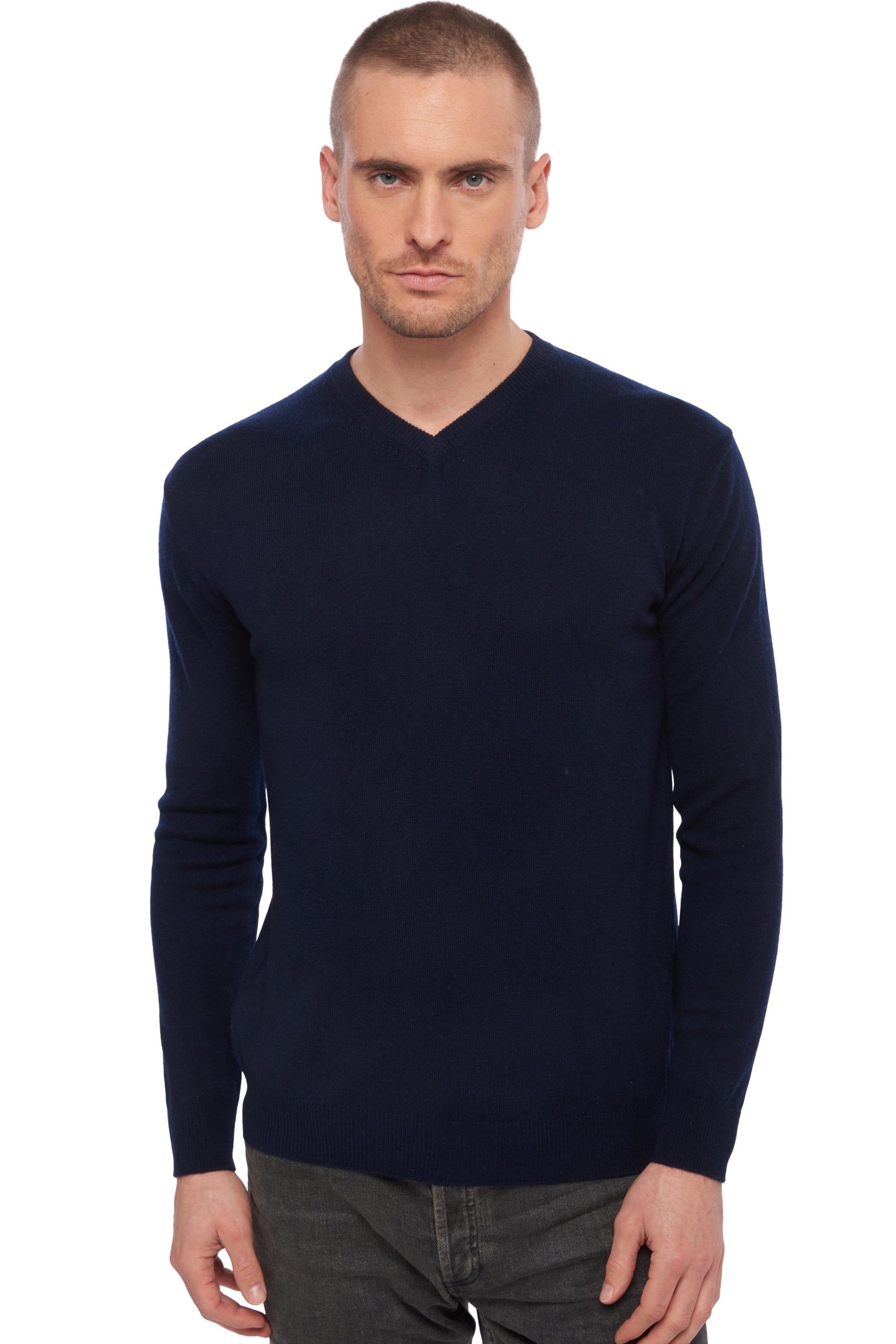 Maddox men's cashmere jumper - dark navy - Mahogany