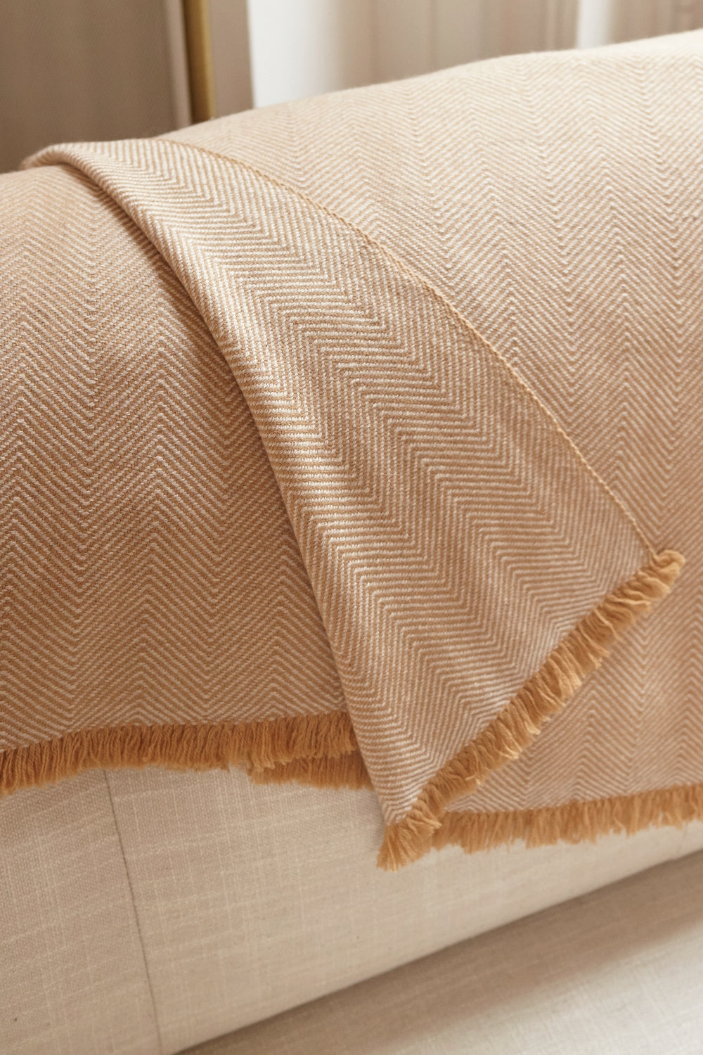 Erable 130 x 190 in mixed cashmere - beige - Mahogany