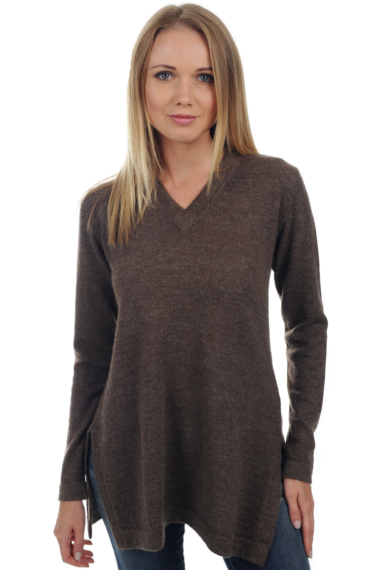 Sydney in baby alpaca for women - natural - Mahogany