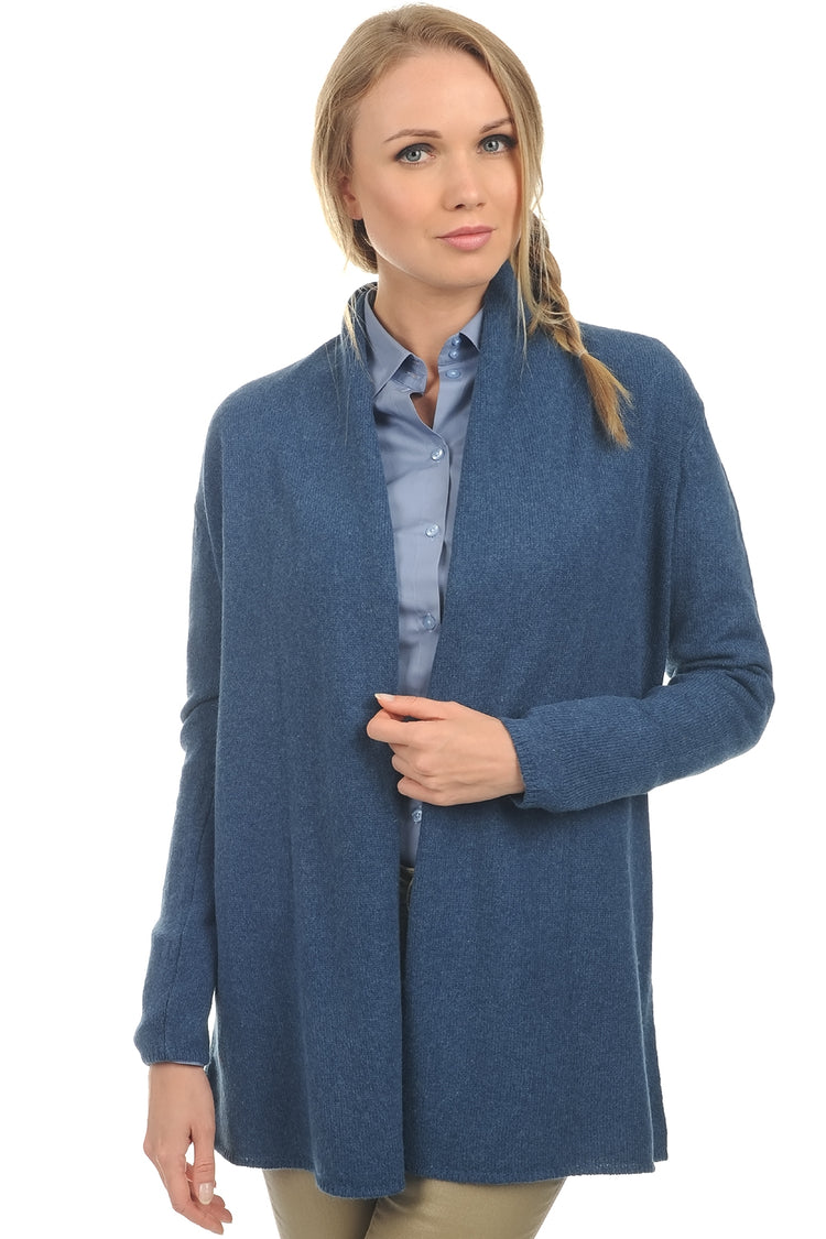 Yak jacket, 100% Yak, women's, collarless, straight cut, long sleeves, regular / 2 and 4 ply, standard knit, Mahogany
