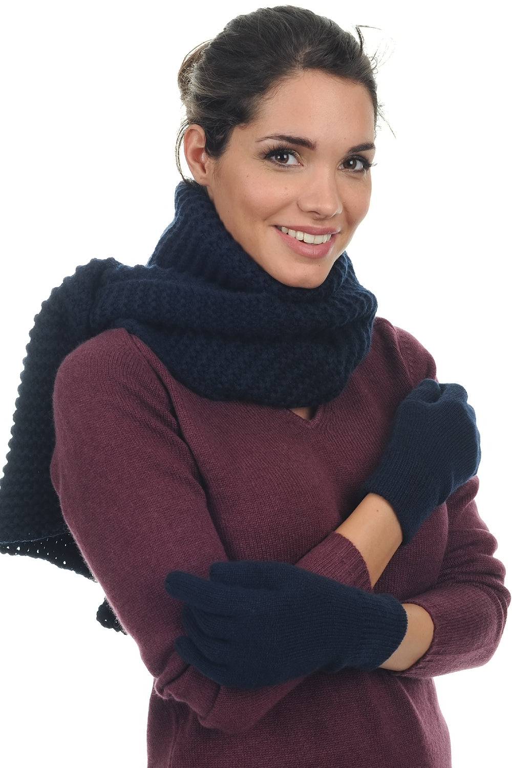 Manine cashmere women's jumper - dark navy - Mahogany