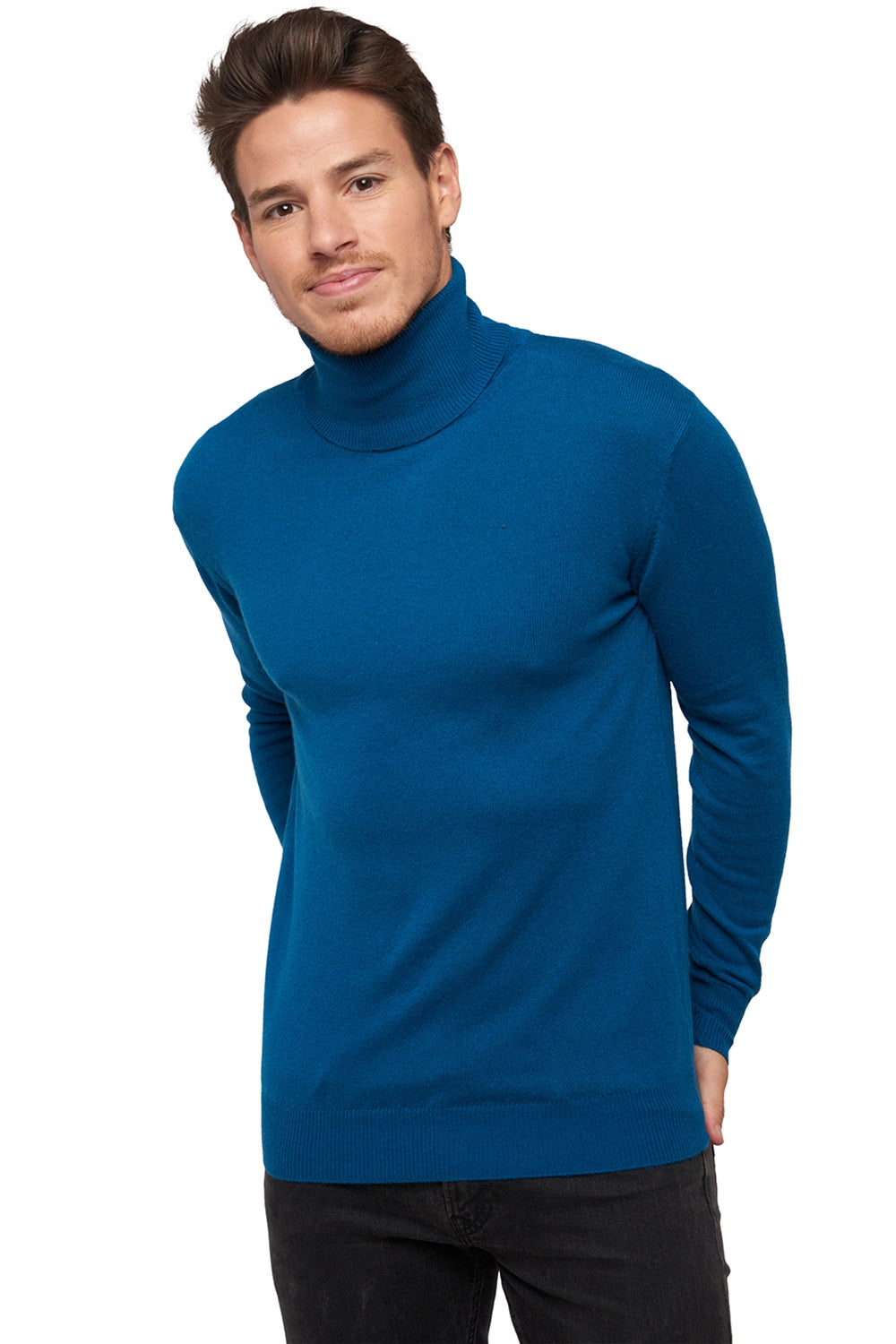 Preston men's cashmere - teal - Mahogany