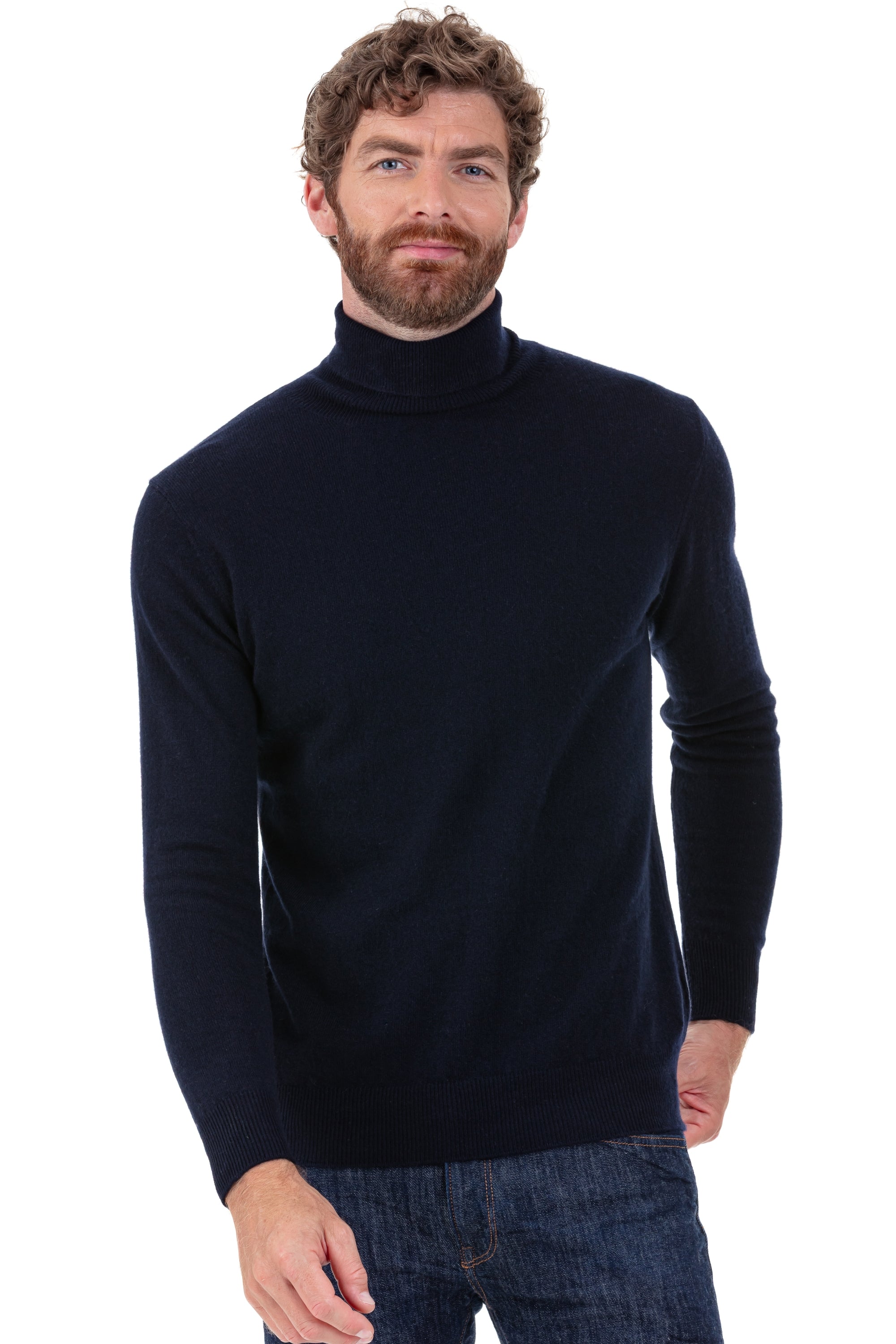 Tarry men's cashmere jumper - dark navy - Mahogany