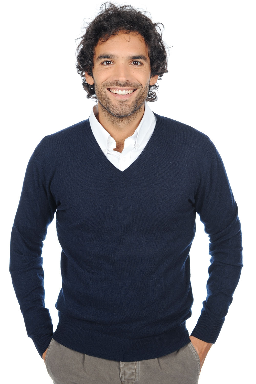 Tor men's cashmere jumper - dark navy - Mahogany
