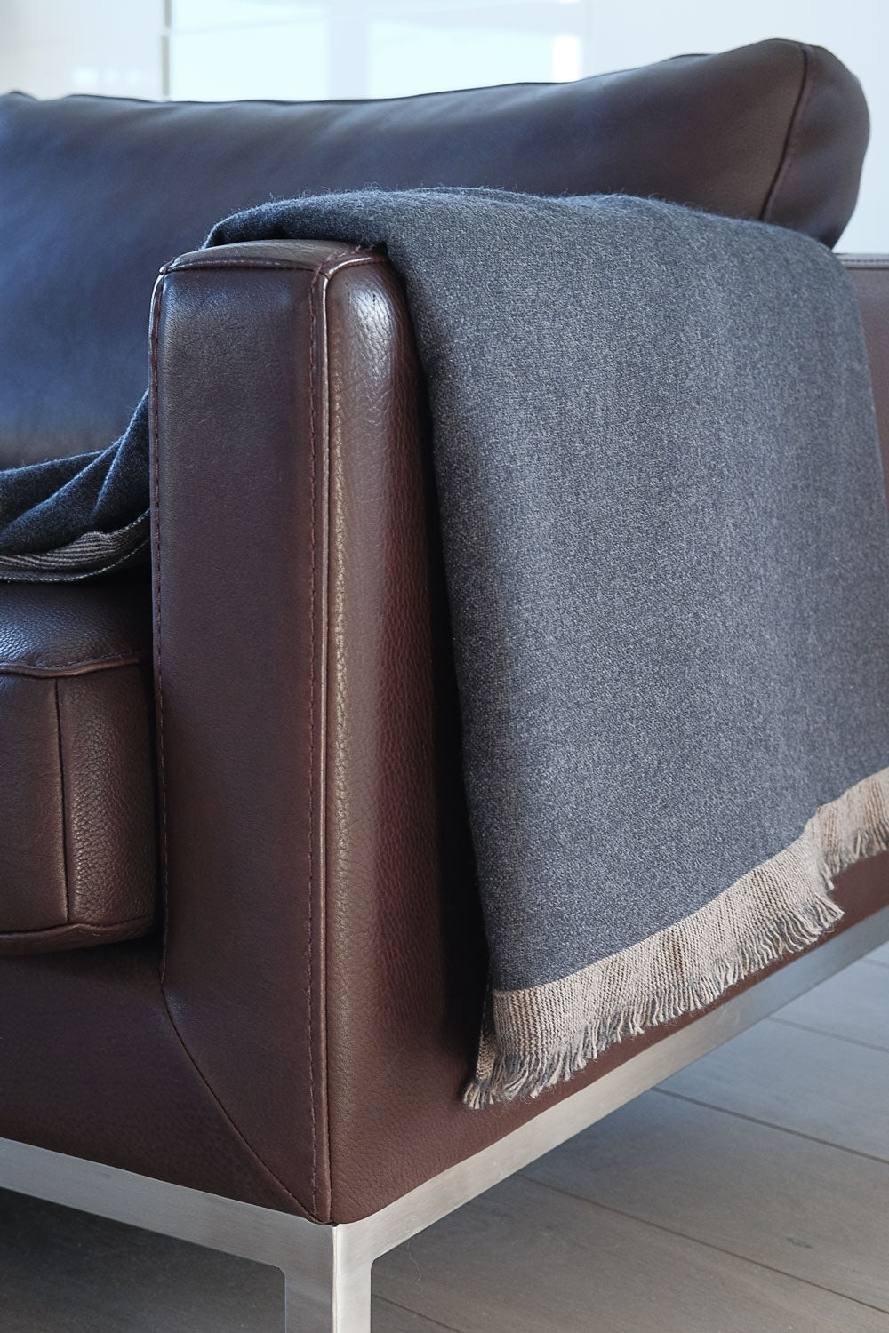 Cashmere plaid, 100% Cashmere, unisex, standard / 2 and 4 ply, thick woven, Mahogany