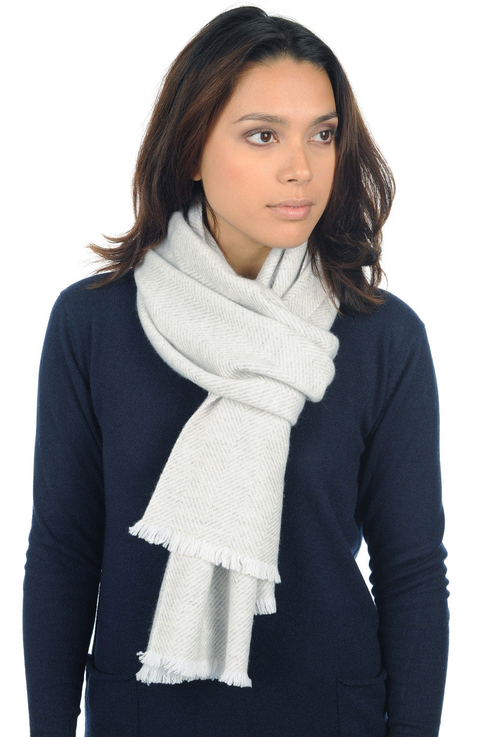 Orage in cashmere unisex - off-white heather flannel - Mahogany