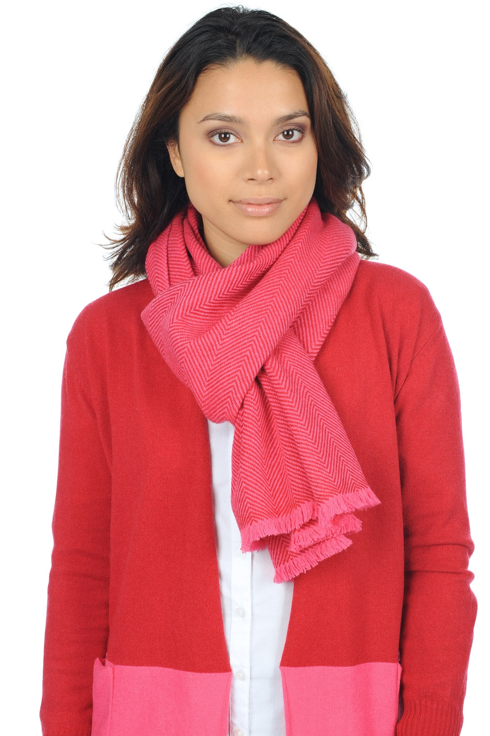 Orage in cashmere unisex - shocking pink-velvet red - Mahogany