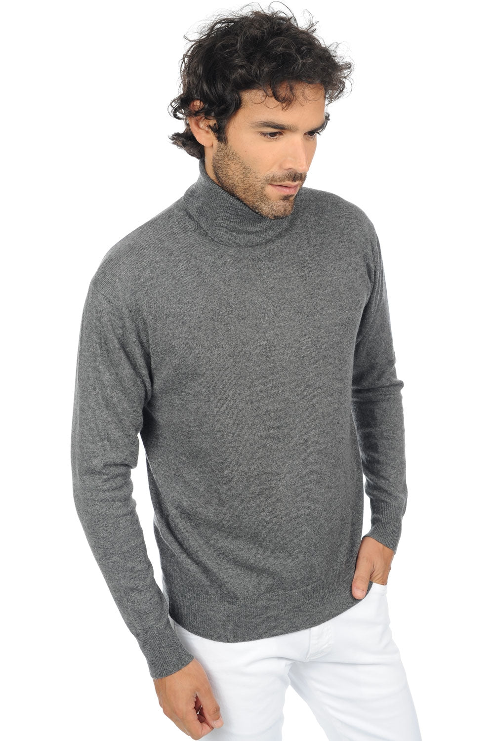 Edgar Premium cashmere men's jumper - premium graphite - Mahogany