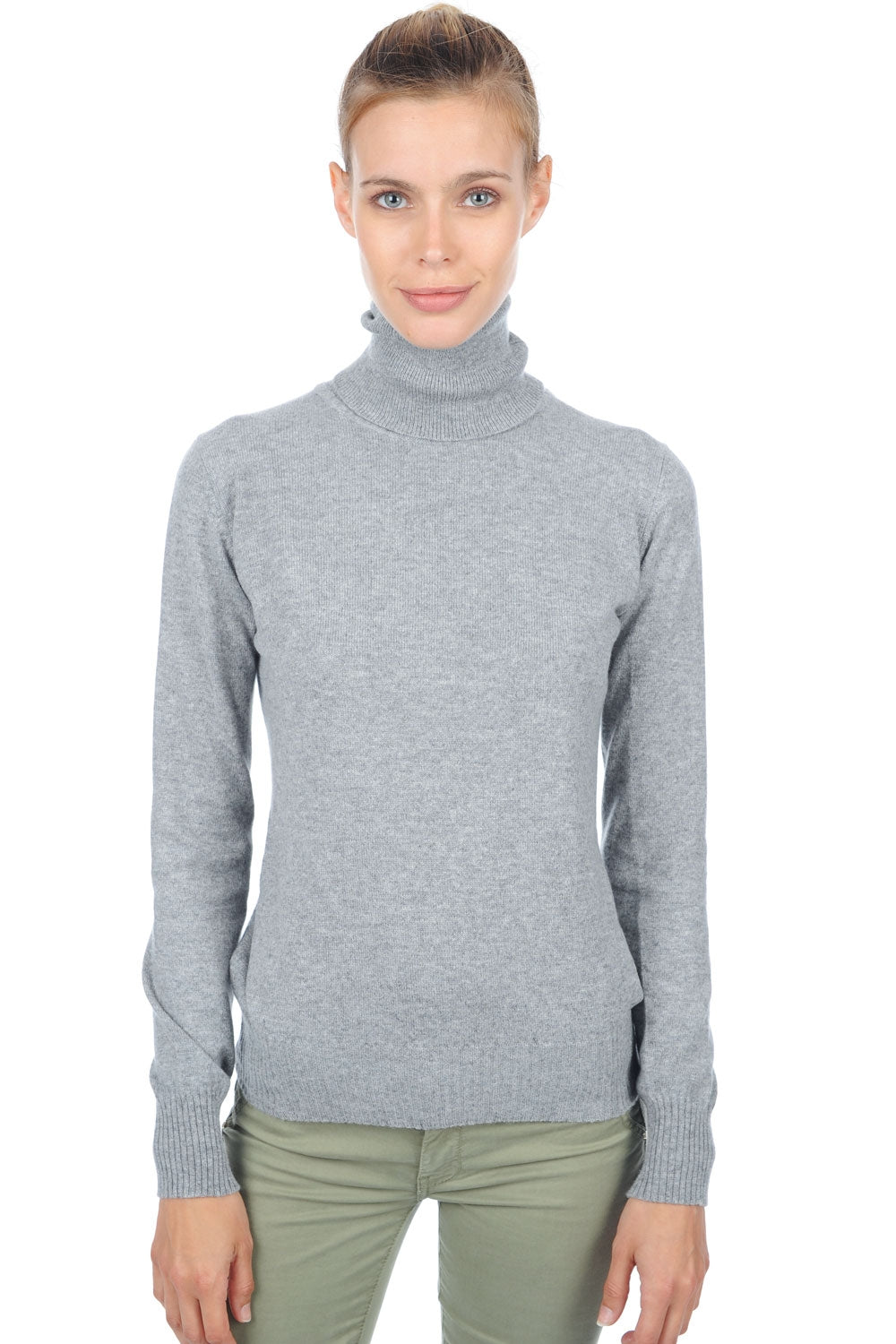 Lili Premium cashmere women's jumper - premium flanell - Mahogany